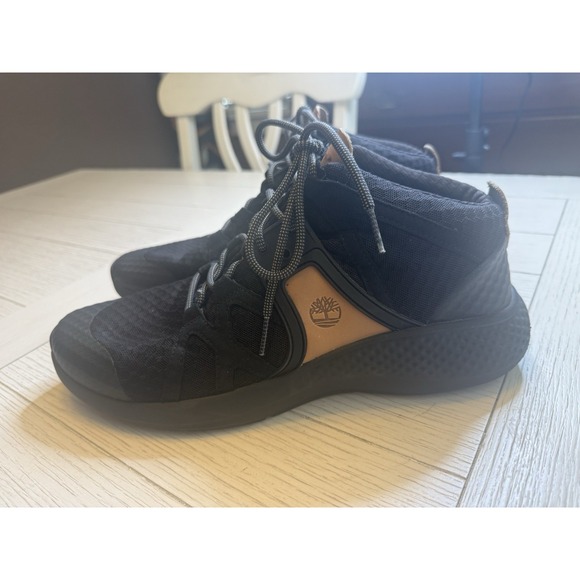 Timberland Men's Flyroam Go F/L Chukka Sport Sneaker. Black & Tan Lace Up. Sz 12 - Picture 1 of 9